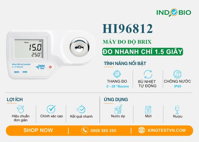 Thông số kỹ thuật của máy đo độ Brix điện tử Hanna HI96812
